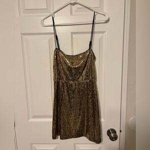 Urban Outfitters Gold Sequin Dress Size Small